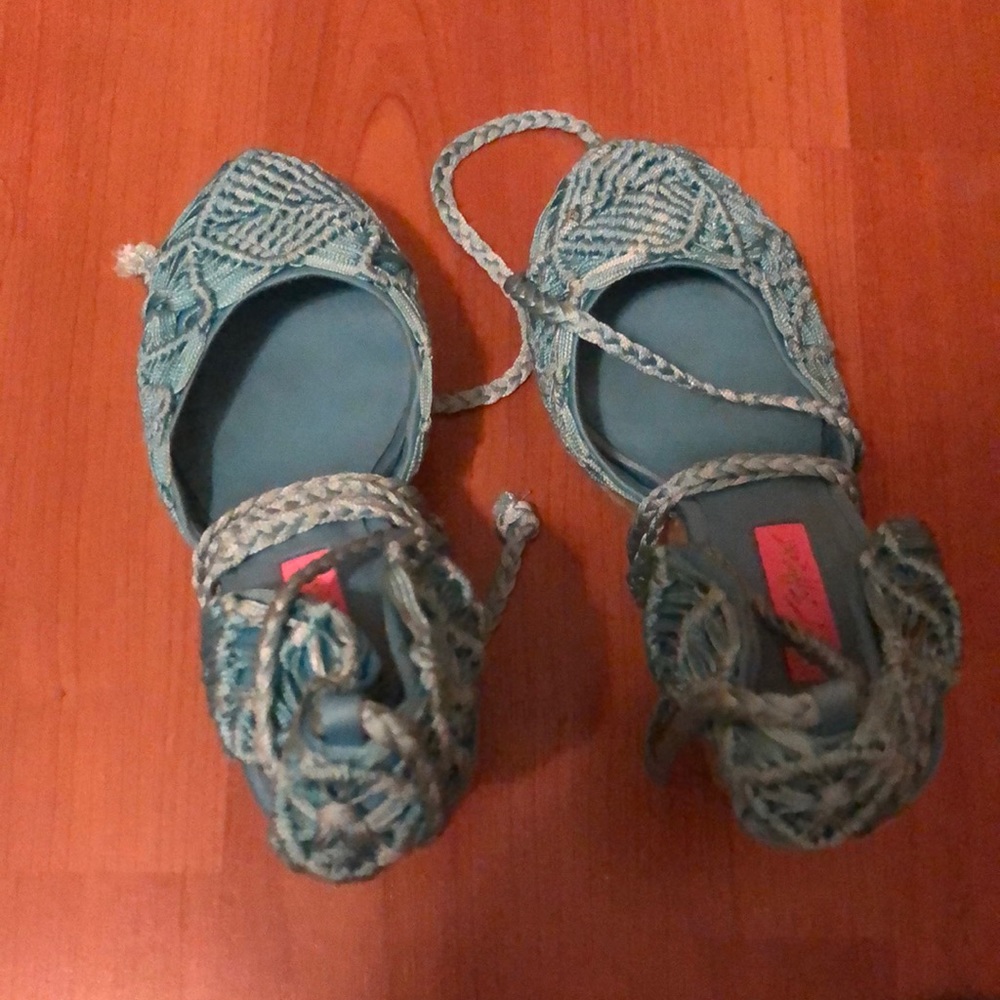 Betsey Johnson light blue espadrille heels